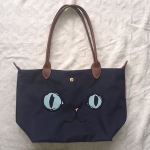 Small Le Pliage - Miaou Tote navy bag